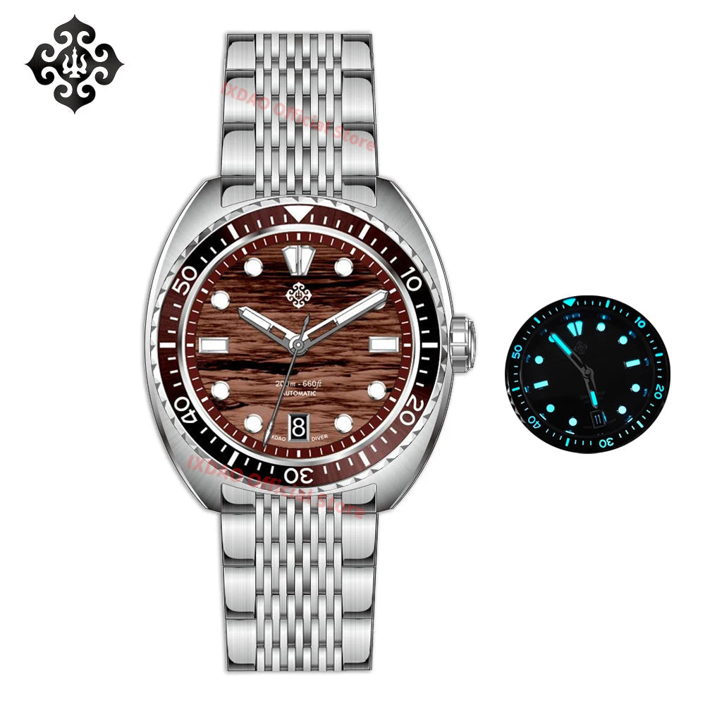 IXDAO IPOSE JD-X07S 2025 New Men's Automatic Mechanical Watch Dragon Scale Pattern Diving Watch 20Bar Stainless Steel BWG-9 reloj hombre