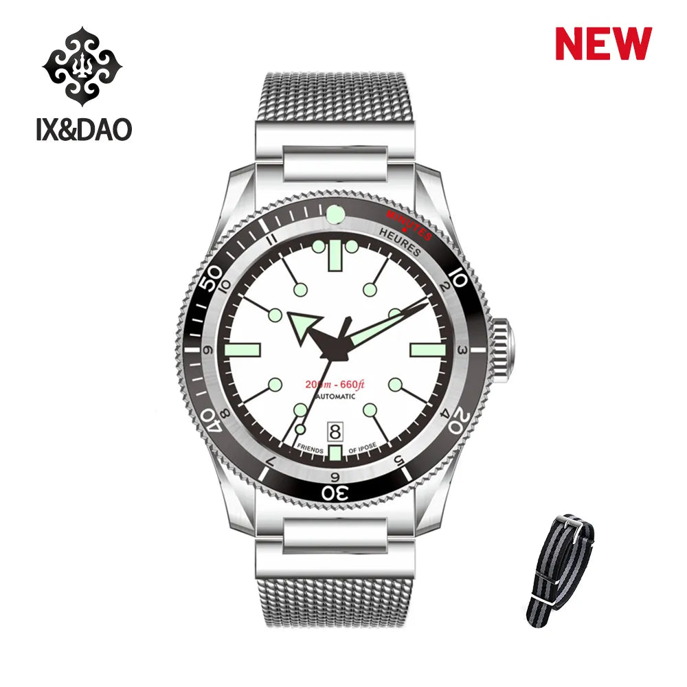 2025 New IPOSE IX&DAO Men's GMT Automatic Mechanical Watch PT5000 Stainless Steel Sapphire Classic Vintage Diver 5303 Watches C3