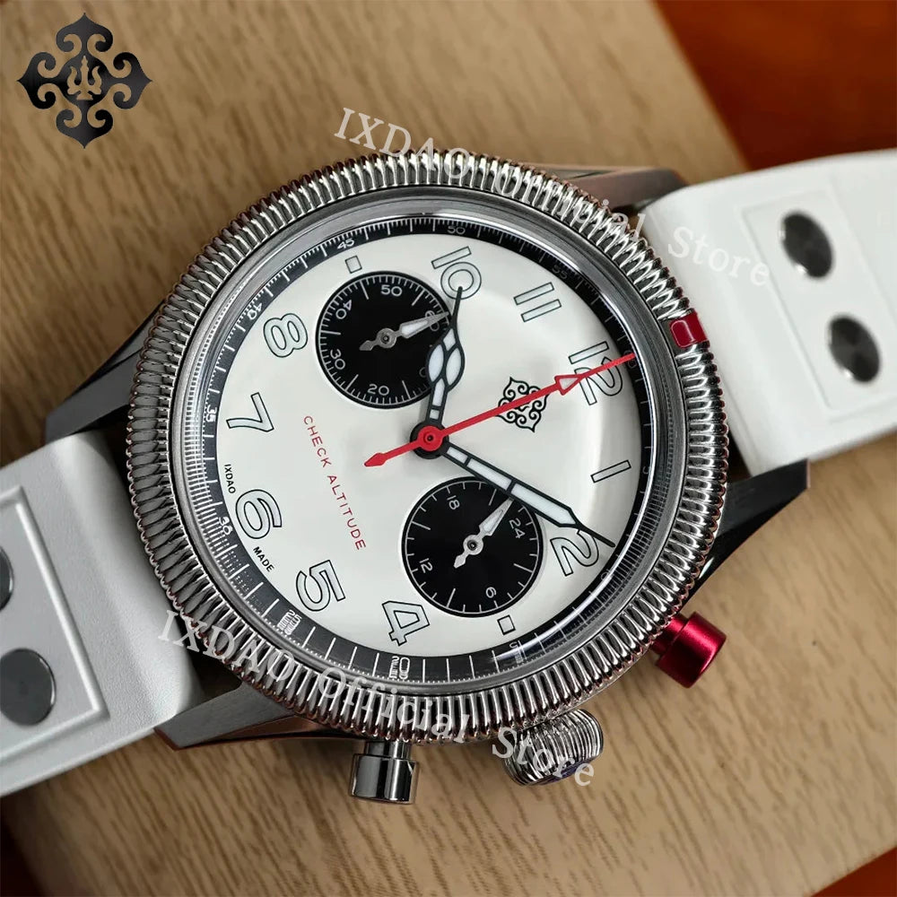 2025 New JD-X10S IXDAO 39mm Pilot Men Quartz Watches Peregrine Falcon Series VK64 Sapphire Stainless Steel Sports Chronograph 10Bar C3