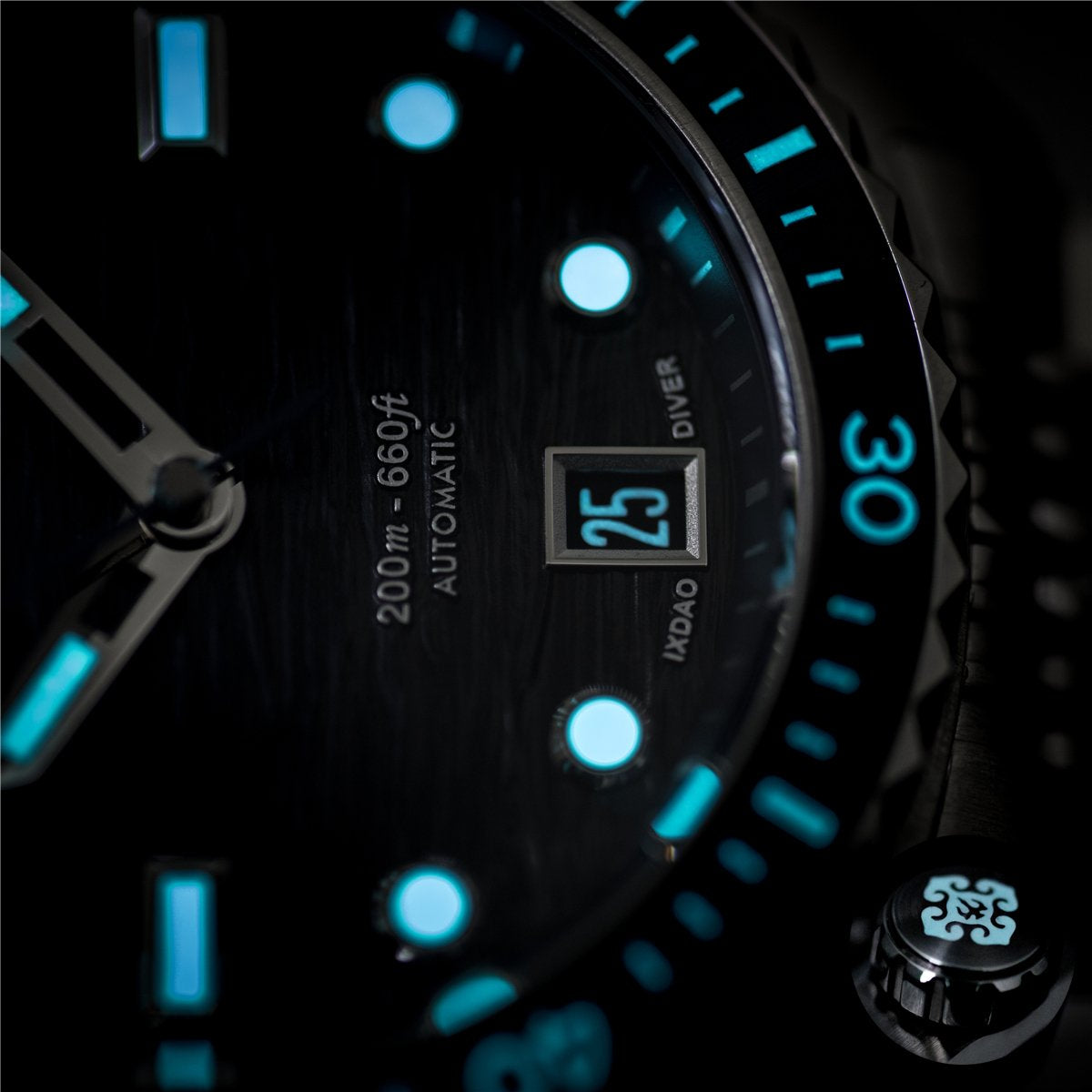 IXDAO IPOSE JD-X07S 2025 New Men's Automatic Mechanical Watch Dragon Scale Pattern Diving Watch 20Bar Stainless Steel BWG-9 reloj hombre